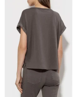 Luisa Cerano Mix Jersey Cap Sleeve Tee
