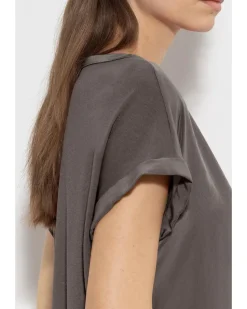 Luisa Cerano Mix Jersey Cap Sleeve Tee