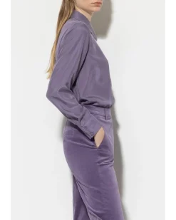 Luisa Cerano Silk Double Button Detail Blouse