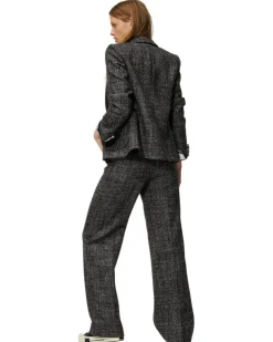 Luisa Cerano Tweed Wool One Button Blazer
