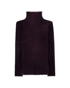 Luisa Cerano Velvet Look Mesh Turtleneck