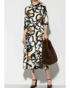 Luisa Cerano Washed Out Floral Midi Dress