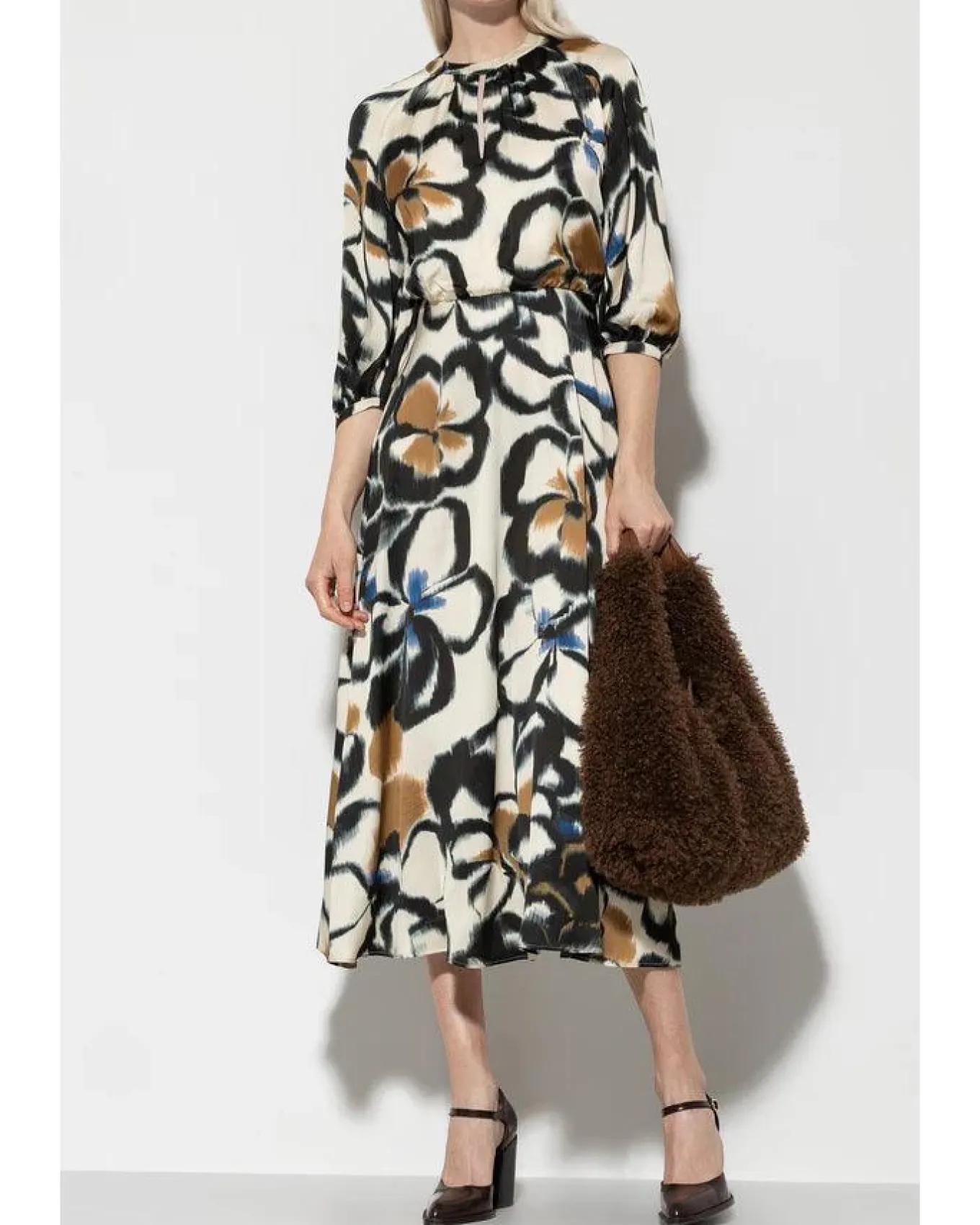 Luisa Cerano Washed Out Floral Midi Dress