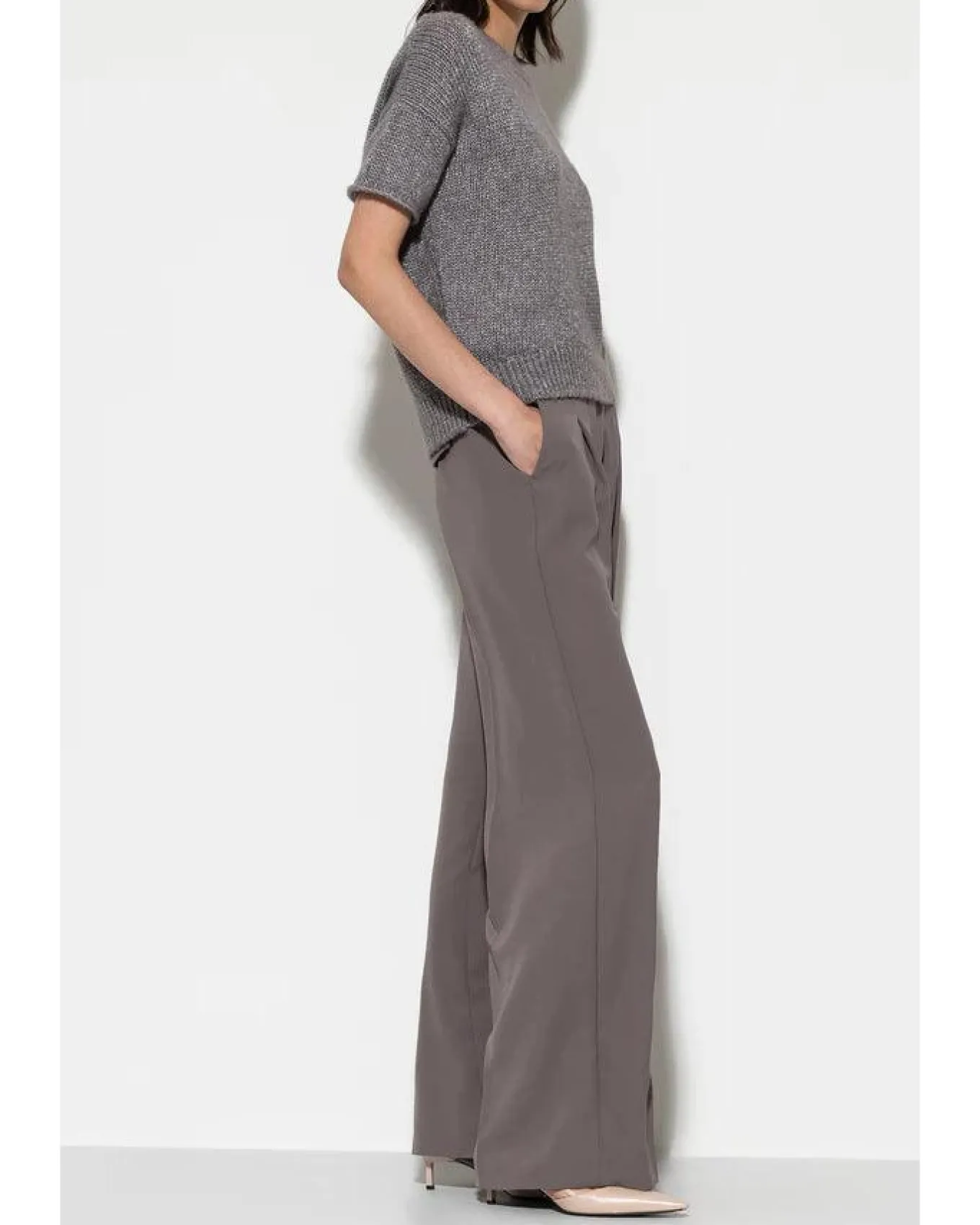 Luisa Cerano Wide Leg Pleated Full Length Pants
