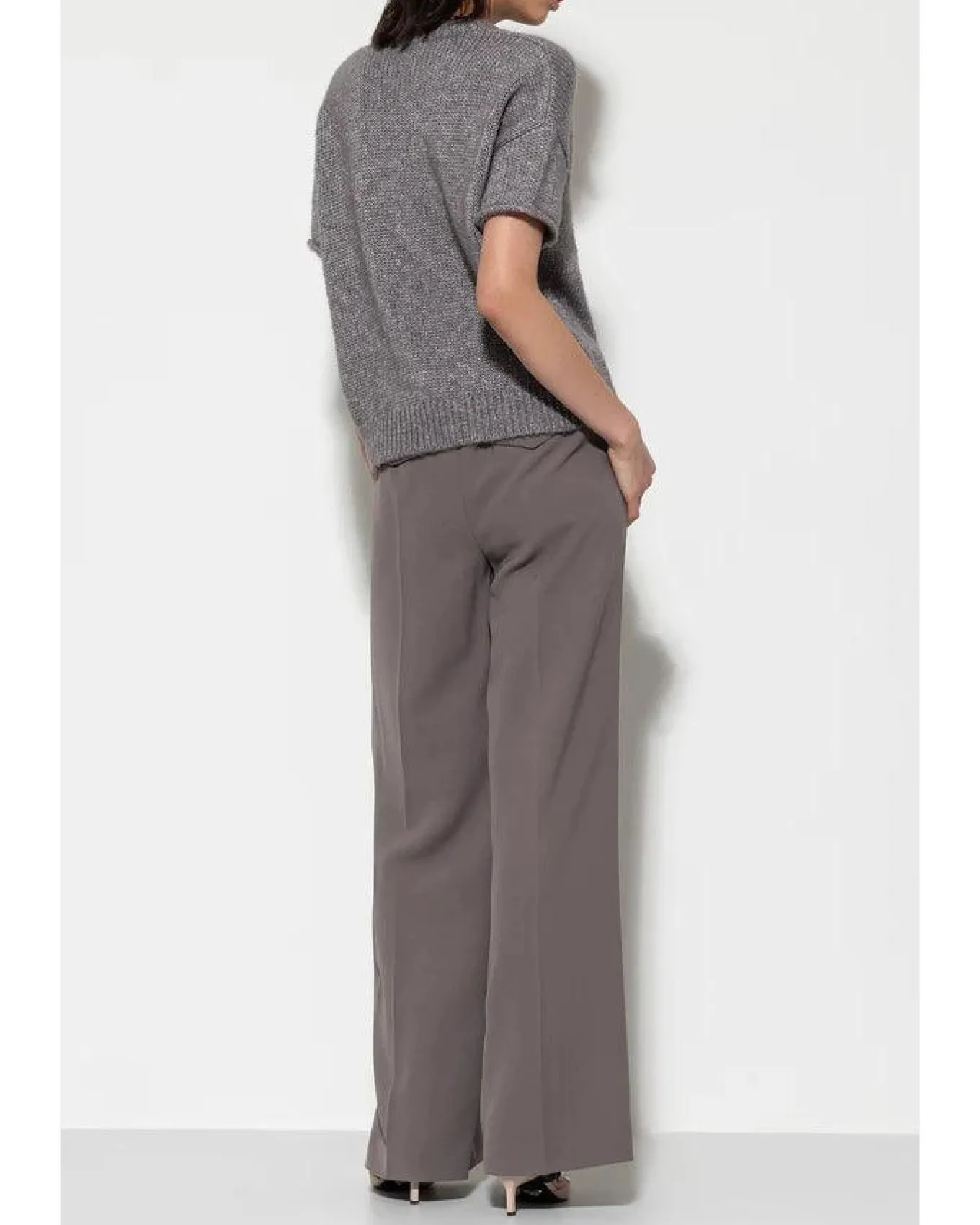 Luisa Cerano Wide Leg Pleated Full Length Pants
