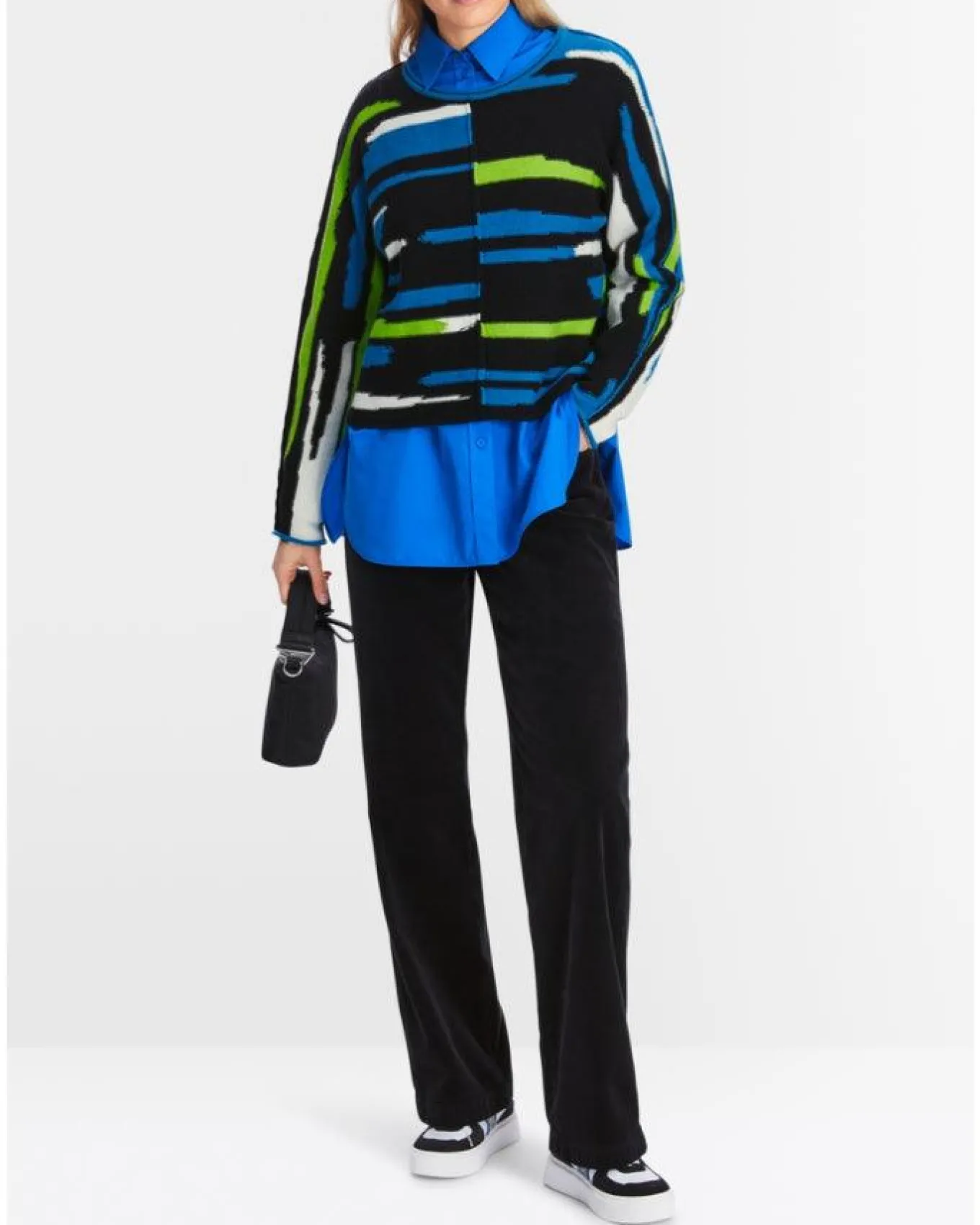 Marc Cain Asymmetric Stripe Pattern Sweater