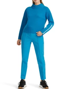 Marc Cain Cashmere Blend Funnel Neck Sweater Deep Sea