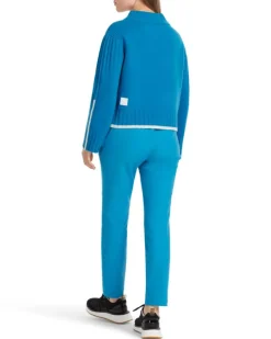 Marc Cain Cashmere Blend Funnel Neck Sweater Deep Sea