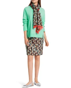 Marc Cain Cashmere Blend Slit Detail V-Neck Sweater