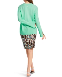 Marc Cain Cashmere Blend Slit Detail V-Neck Sweater