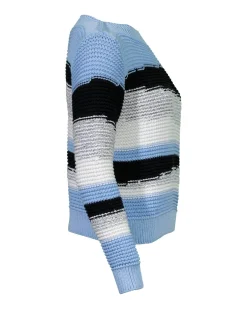 Marc Cain Chunky Cotton Asymmetrical Stripe Sweater