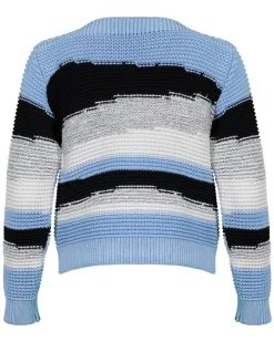 Marc Cain Chunky Cotton Asymmetrical Stripe Sweater