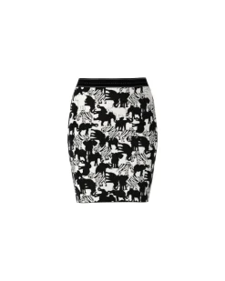 Marc Cain Elephant Print Pencil Skirt