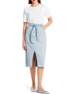 Marc Cain Faded Denim Skirt