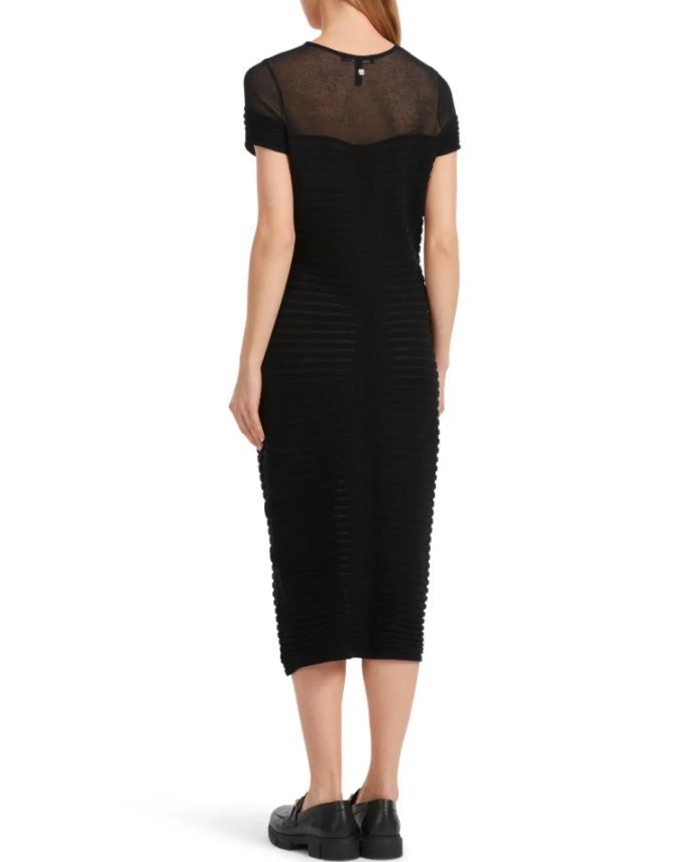 Marc Cain Figure Hugging Sheer Knit Dress