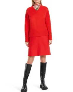 Marc Cain Firey Red Cashmere Blend Pullover