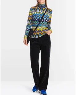 Marc Cain Harlequin Print Turtleneck Tee
