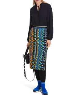 Marc Cain Harlequin Print Scuba Pencil Skirt