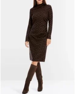 Marc Cain Herringbone Print Dress