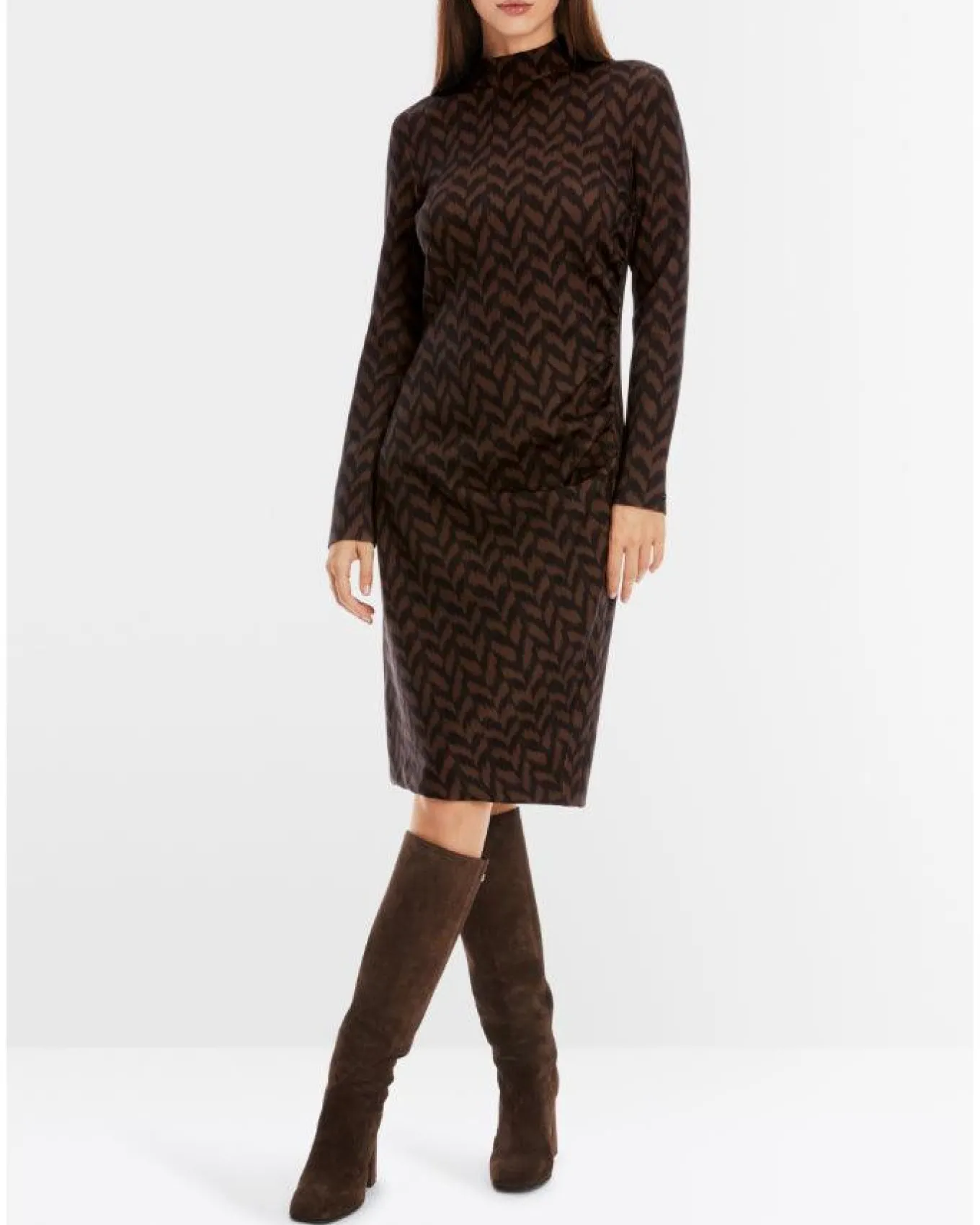 Marc Cain Herringbone Print Dress