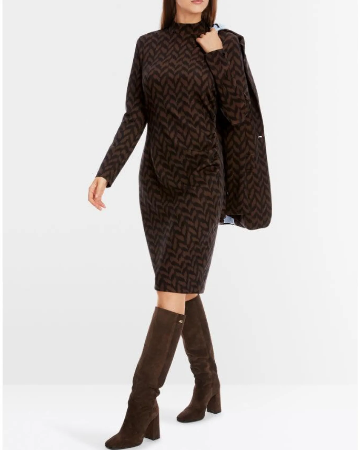 Marc Cain Herringbone Print Dress