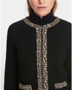 Marc Cain Leopard Trim Zip Jacket