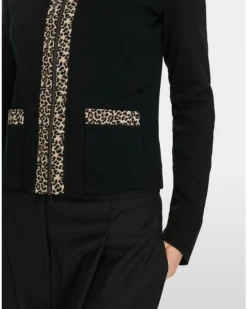 Marc Cain Leopard Trim Zip Jacket