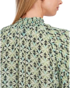 Marc Cain Malachite Print Smocked Blouse