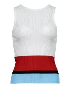 Marc Cain Ribbed Knit Non Wool Colorblock Shell