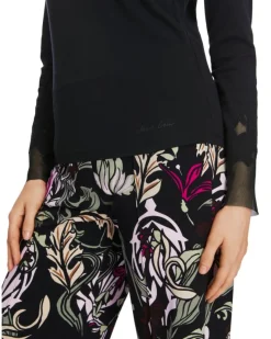 Marc Cain Sheer Embroidered Details Top