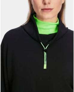 Marc Cain Shiny Quilt Pocket Sweatshirt