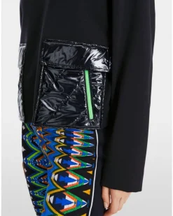 Marc Cain Shiny Quilt Pocket Sweatshirt