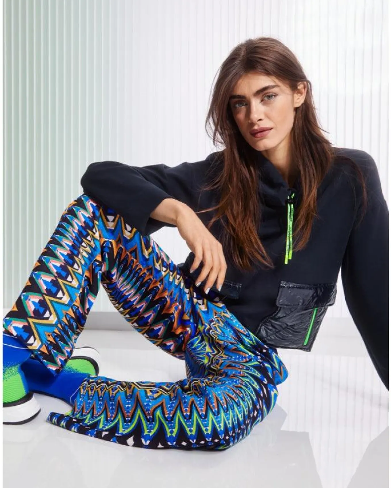 Marc Cain Shiny Quilt Pocket Sweatshirt