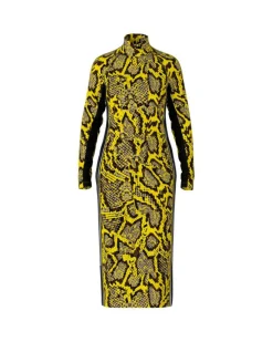 Marc Cain Snaky Croc Print Fitted Dress