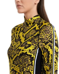 Marc Cain Snaky Croc Print Fitted Dress