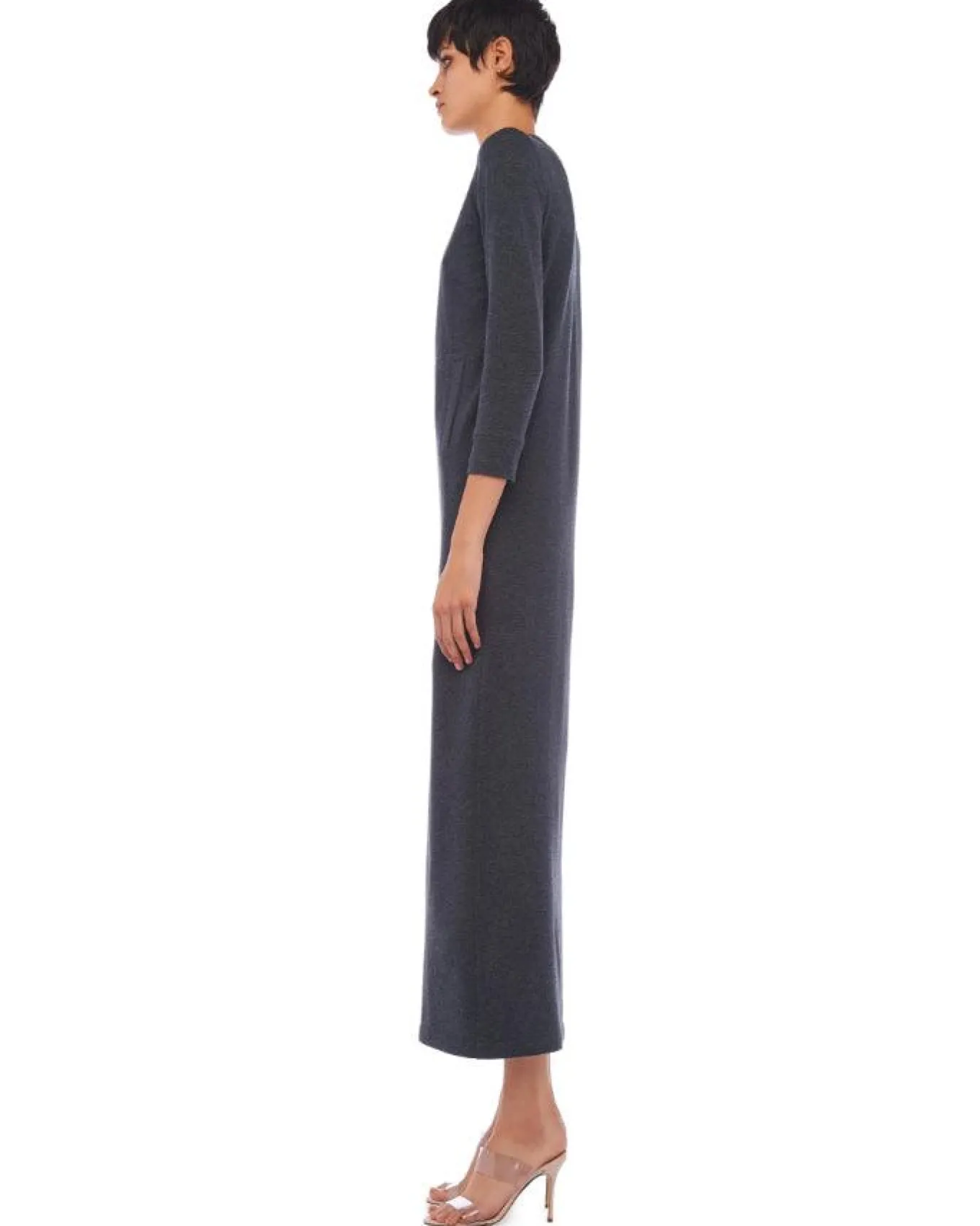 Norma Kamali 3/4 Sleeve Terry Gown