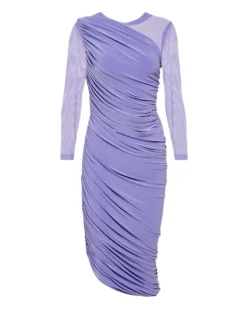 Norma Kamali Diana Mesh Long Sleeve Dress