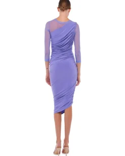 Norma Kamali Diana Mesh Long Sleeve Dress
