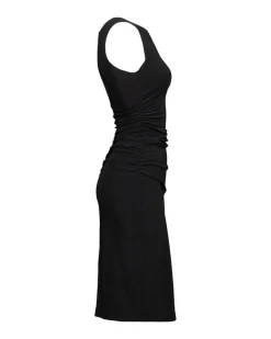 Norma Kamali Sleeveless Shirred Waist Dress