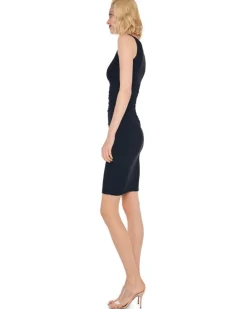 Norma Kamali Sleeveless Shirred Waist Dress