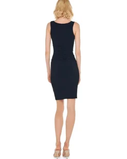 Norma Kamali Sleeveless Shirred Waist Dress