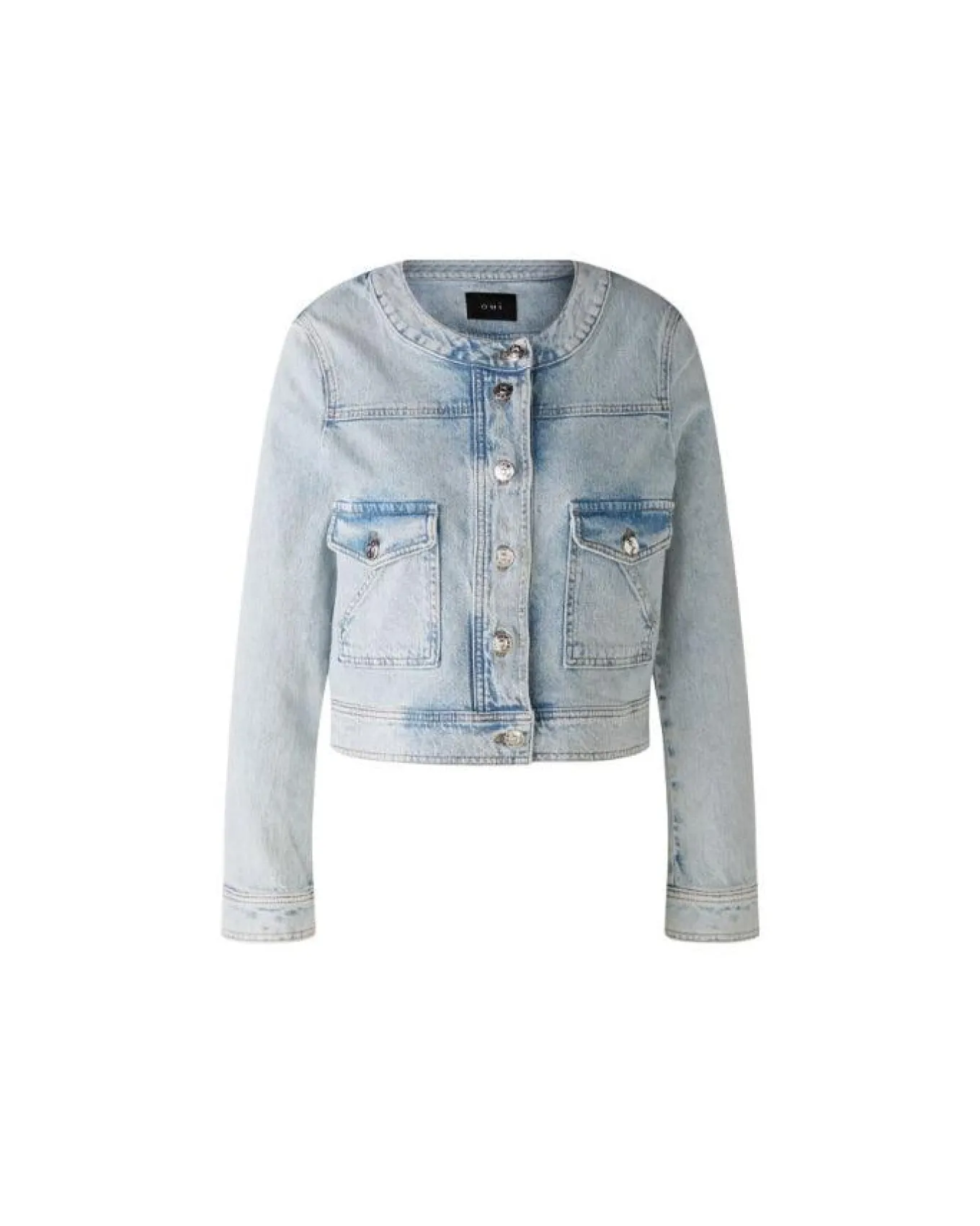 Oui Crew Neck Denim Jacket