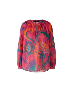 Oui Floral Cotton Blouse