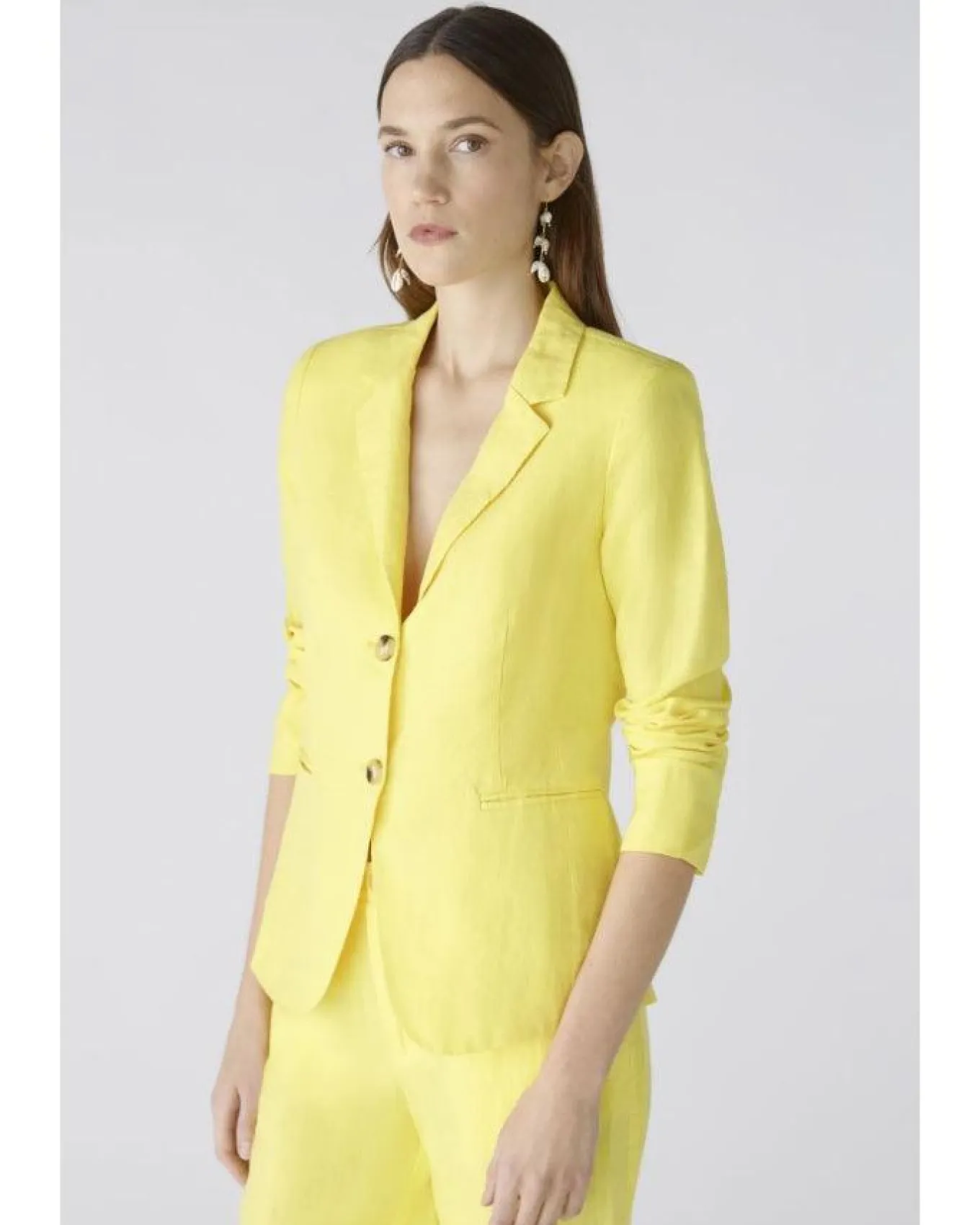 Oui Linen Two Button Blazer
