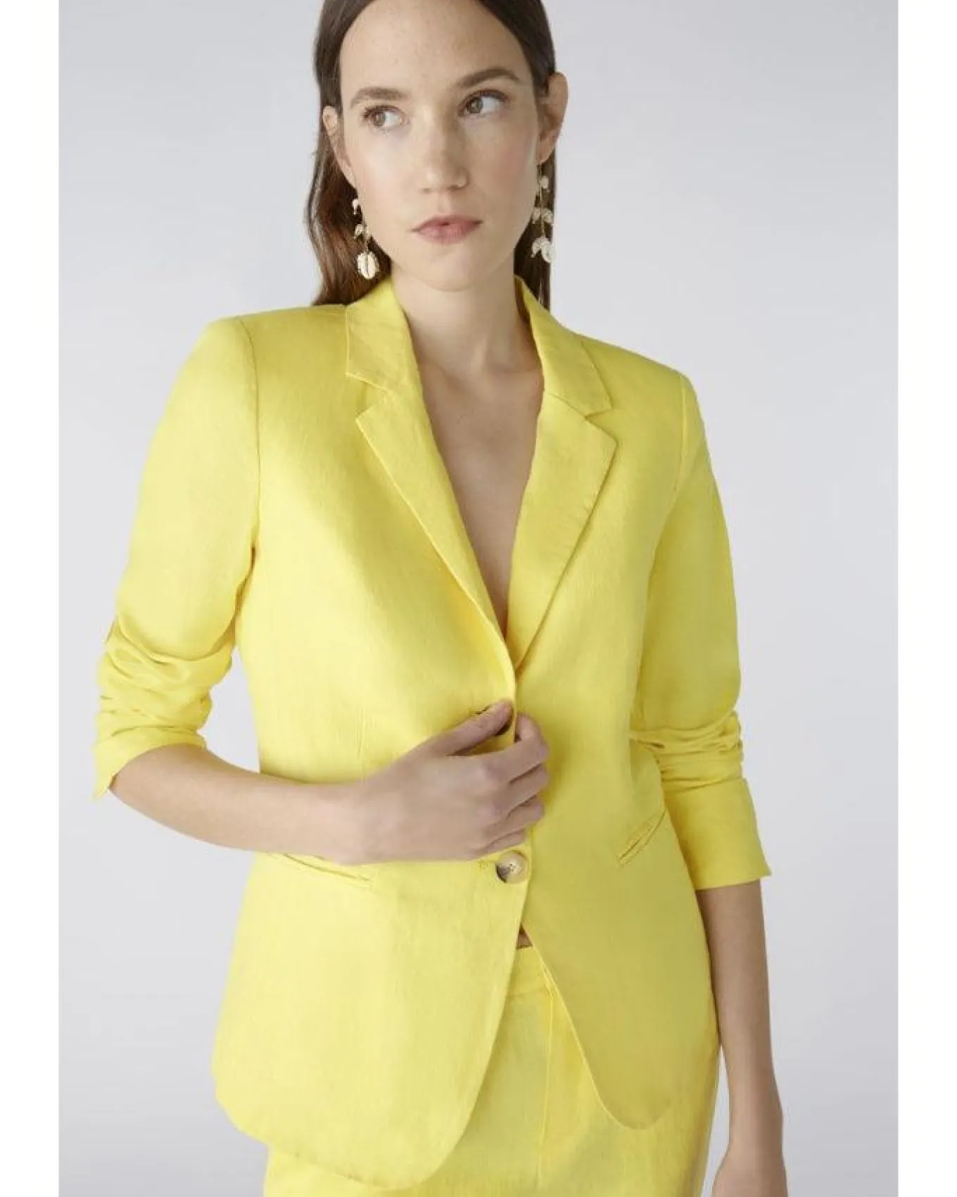 Oui Linen Two Button Blazer