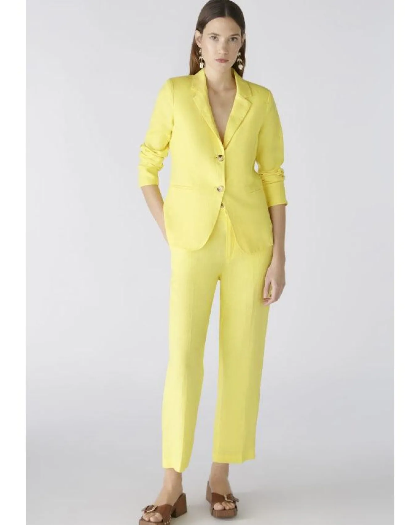 Oui Linen Two Button Blazer