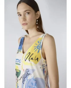 Oui Summery Motif Print Tank Top