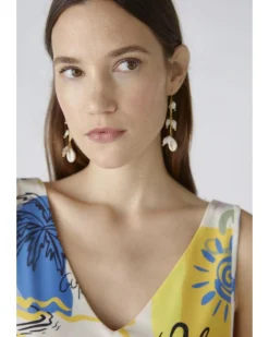 Oui Summery Motif Print Tank Top