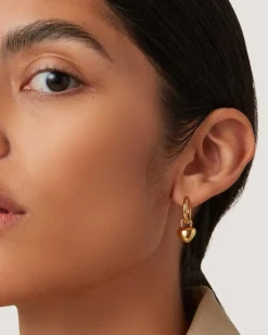 Puffy Heart and Cherry Huggie Earring Set