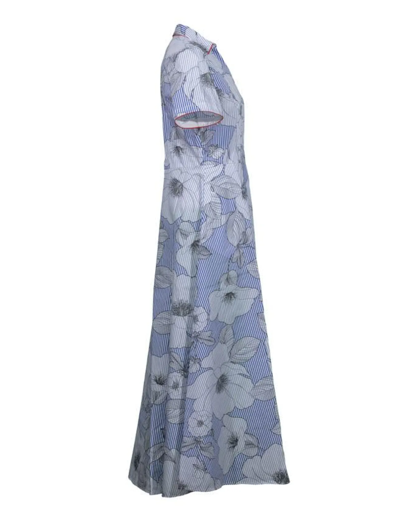 Purotatto Flowers Pinstripe Dress